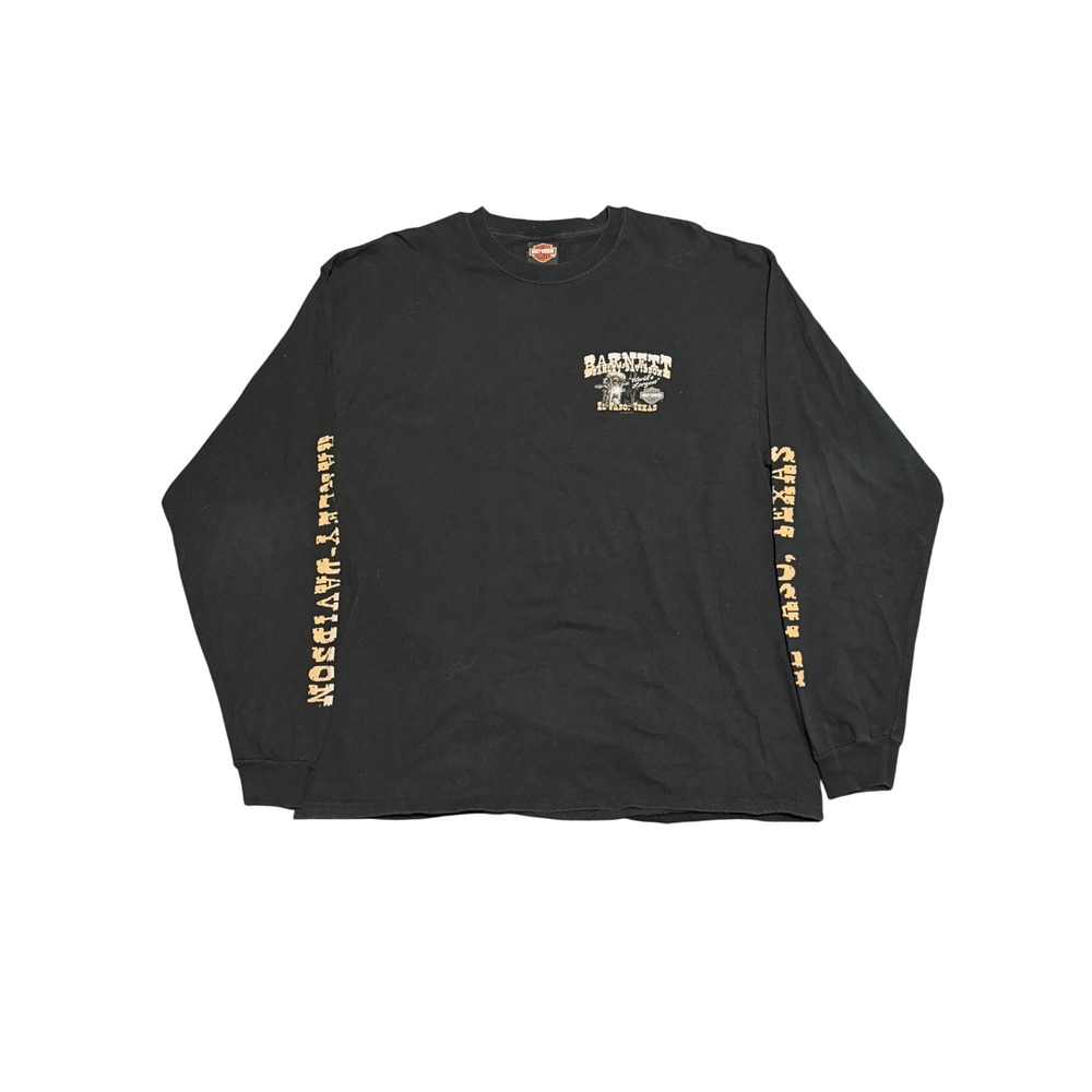 Harley-Davidson Barnett El Paso Texas Long Sleeve Hit T Shirt‎ XL Black 2006